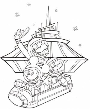 Раскраска Микки Маус и его друзья в космосе