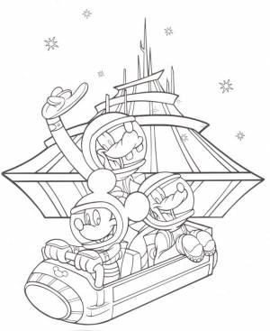 Микки маус и его друзья в космосе Скачать раскраски для мальчиков