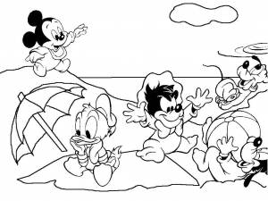 Раскраски Раскраска Минни маус и его друзья в детстве мультики
