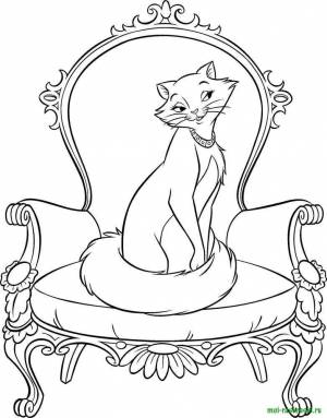 Раскраски Раскраска Герцоги́ня сидит на кресле коты аристократы