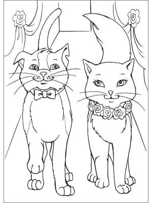 Раскраски Раскраска Свадьба котов аристократов коты аристократы
