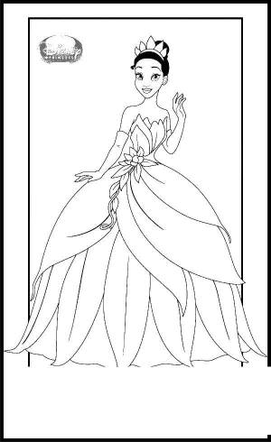 Раскраски Раскраска Принцесса лягушка в платье Принцессы