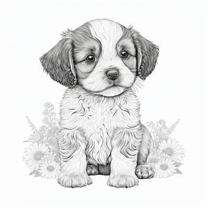 Иллюстрация контура собаки для раскраски страницы книги раскраска для детей и взрослых generative ai