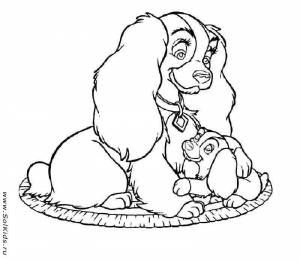 Раскраска Собака и щенки для детей   для девочек и мальчиков