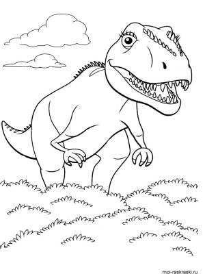 раскраски для детей из мультфильма поезд динозавров