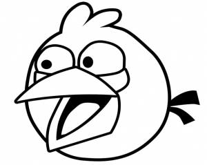 Раскраски энгри, Раскраска Синяя птичка из Angry Birds энгри бердс