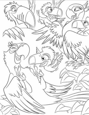 раскраски по рио мультфильм про попугаев