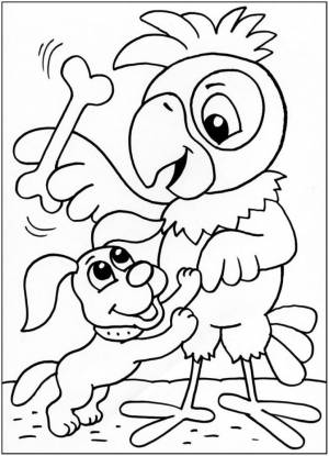 Раскраска Попугай Кеша для детей