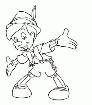 Раскраска Пиноккио счастливым 5