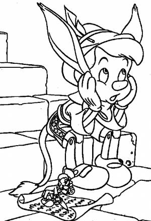 Раскраска у Пиноккио выросли ослиные уши