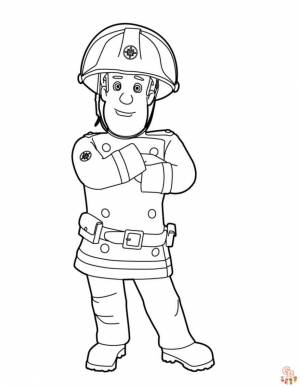 Цветные страницы для раскрашивания Приключения с пожарным Сэмом