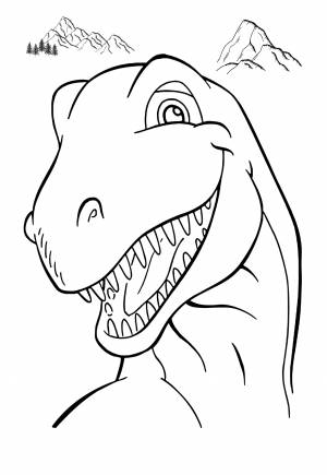 Раскраска Динозавр Голова