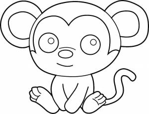 Раскраски Раскраска Смешная обезьяна раскраски