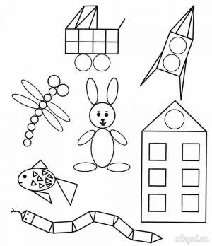 Раскраски Геометрические фигуры для детей 6 7 лет