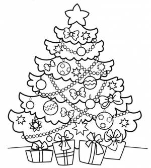Новогодние раскраски, раскраски новогодние елки с подарками 2023-2024