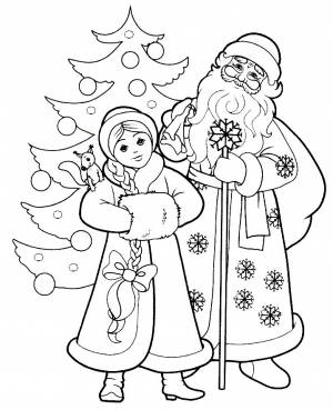 Дед Мороз и Снегурочка и ёлка