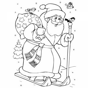 Раскраски Дед мороз рисунок