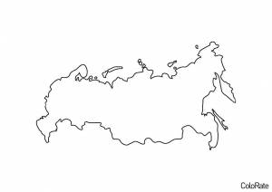 Раскраска Карта Российской Федерации