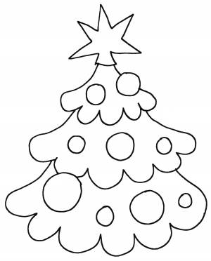 Раскраска Новогодняя елка со звездой