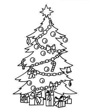 Новогодняя елка Рисунок раскраска на зимнюю тему
