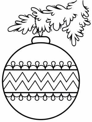 Раскраска Новогодний шарик на ветке