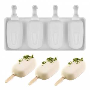 Форма для мороженого, сконовая, формы для крема, на 4 ячейки, форма мороженое на палочке