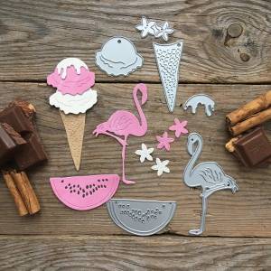 Металлические Вырубные штампы, форма для вырезания мороженого, фламинго, скрапбукинга, бумаги, рукоделия, ножа, форма, лезвие, перфоратор, трафареты, штампы