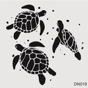 Stencil Tasarım DN009 Черепаха с морской тематикой