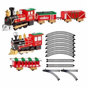 Электрический поезд для детей, Рождественский семейный музыкальный поезд, трек, игрушки для детей, сборная игрушка «сделай сам», подарки на Рождество