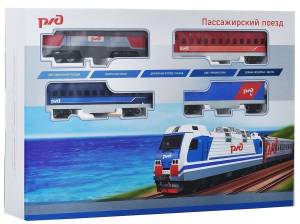Игрушечная железная дорога РЖД Пассажирский поезд свет и звук, длина полотна 480см