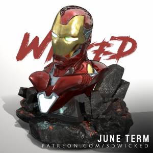 Файл STL Wicked Marvel Avengers Iron man 3d Bust