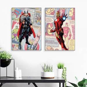 Плакаты «мстители», комиксы Marvel, принты супергероев HD, модная Картина на холсте для гостиной, коридора, настенное искусство, картины для домашнего декора