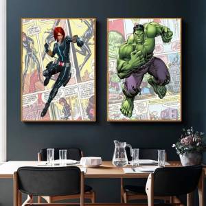 Плакаты «мстители», комиксы Marvel, принты супергероев HD, модная Картина на холсте для гостиной, коридора, настенное искусство, картины для домашнего декора
