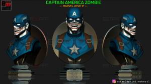 Файл STL Zombie Captain America Bust