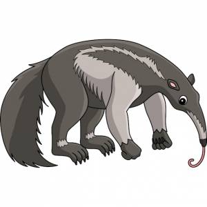 Гигантский муравьед животных мультяшный цветной клипарт