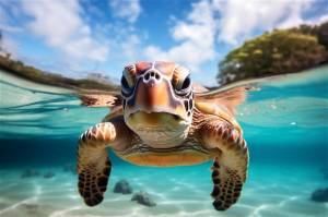 Подводная морская черепаха дайвинг черепахи под водой