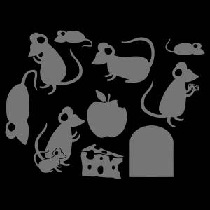 Трафарет Набор мышей