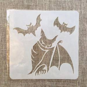 13 см Хэллоуин летучая мышь DIY Многослойные трафареты настенная живопись Φ декоративный шаблон