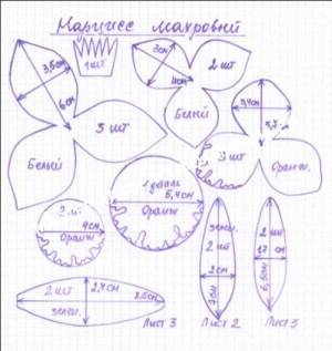 выкройка махрового нарцисса