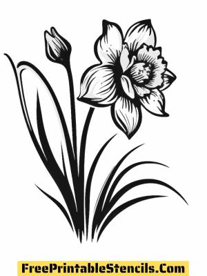 Трафареты нарцисса для вырезания из бумаги