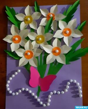 Аппликация «Яркие нарциссы» к экологической акции «Сохраним первоцветы»