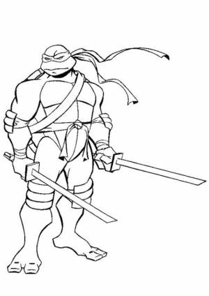 Раскраска Грустный Леонардо