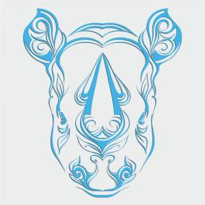 Трафарет Носорог