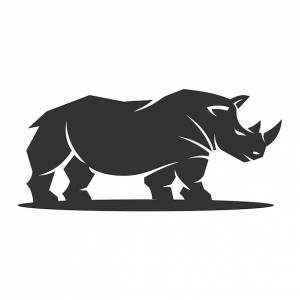 Шаблон логотипа носорога иконка иллюстрация фирменный стиль изолирован