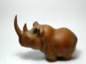 Резная вручную статуя носорога из бокса, статуя, украшение для стола netsuke, коллекционный подарок