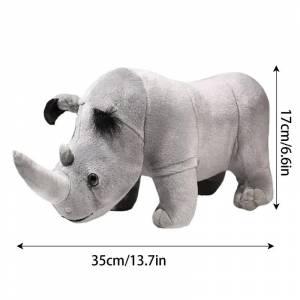 13,8 дюймов гигантская плюшевая игрушка-носорог, мягкие и удобные мягкие реалистичные животные, зоопарк, кукла, искусственная кожа, подарок для детей на день рождения