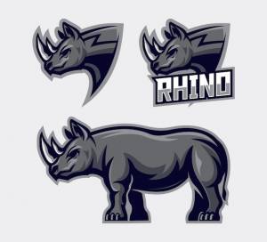 Набор шаблонов иллюстрации носорога