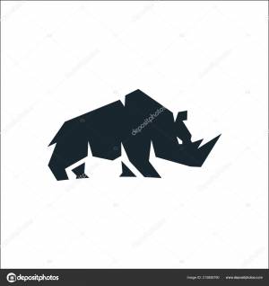 Символ иллюстрации силуэта носорога для логотипа Векторное изображение ©starwash 313858790