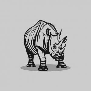 Дизайн векторного логотипа носорога