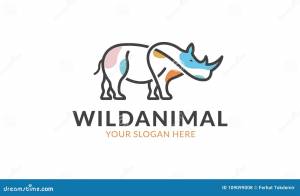 Шаблон логотипа носорога иллюстрация вектора